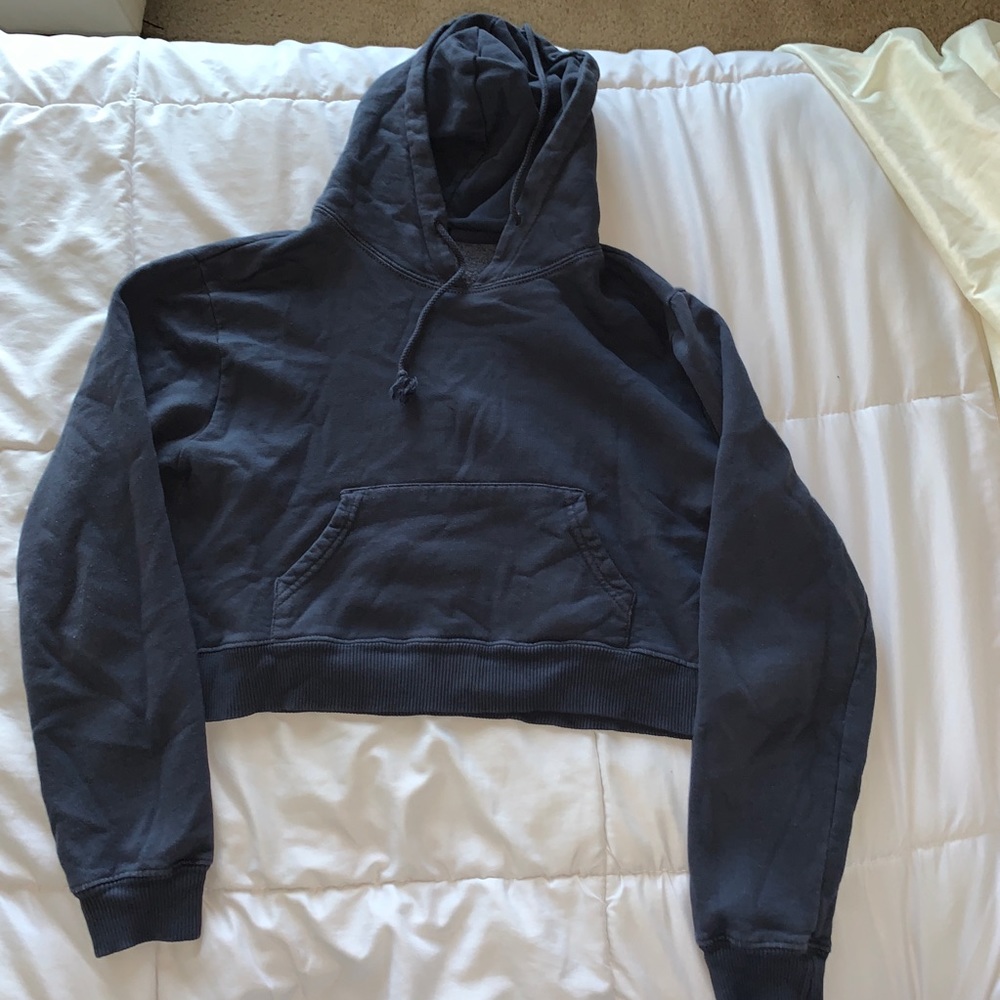 John Galt Cropped blue hoodie